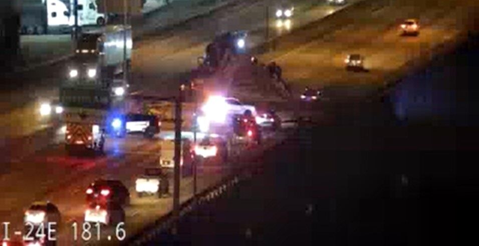 TRAFFIC ALERT:  one lane is open on I-24 westbound near Westside Drive
